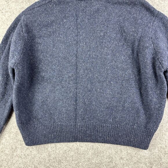 Meadows Filbert Knit Wool Sweater Womens 2 Blue Floral Embroidered Chunky Crop - Picture 7 of 12